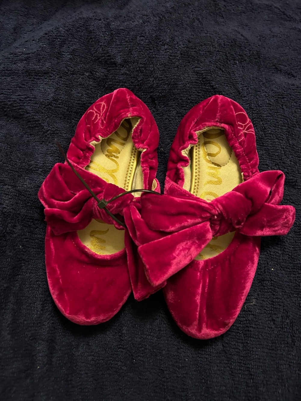 Sam Edelman Velvet Bow Ballet Flats - Magenta
